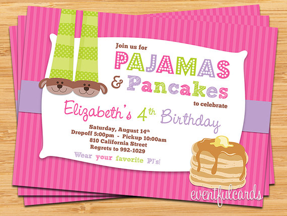 9 Photos of Pancakes And Pajamas Party Invitations Sleep Over