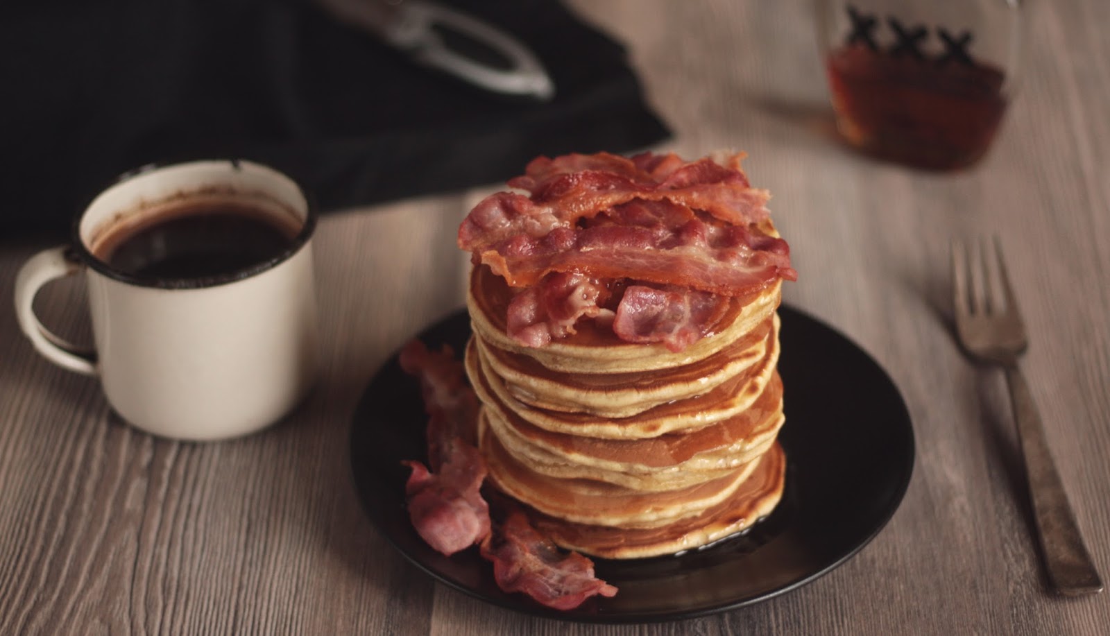 Pancakes with Syrup and Bacon