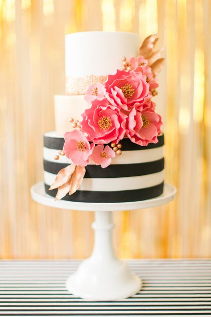 Pink and Gold Elegant Birthday Cakes