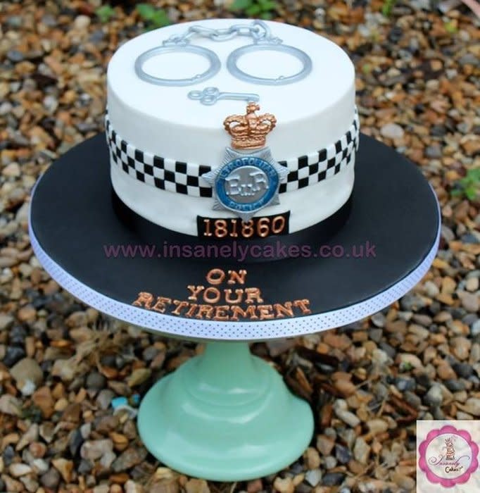 Police Theme Retirement Cake