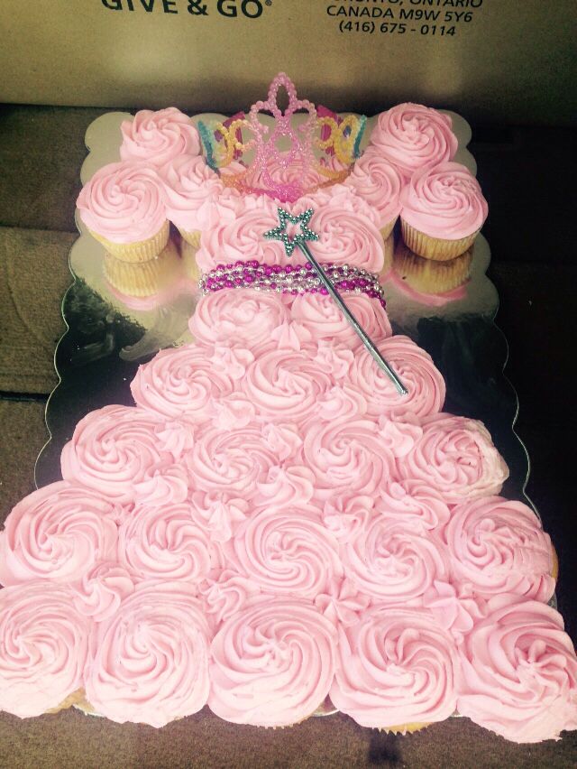 Princess Dress Cakes Made of Cupcakes