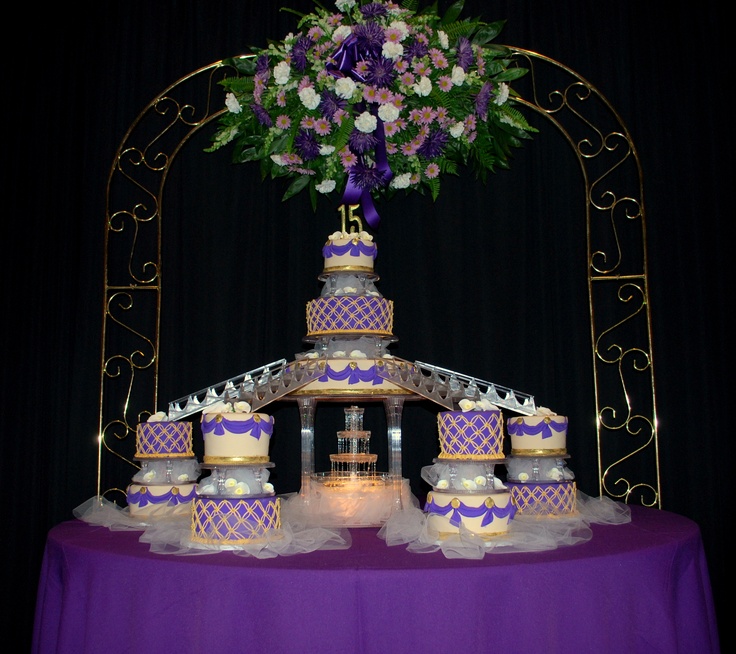 Purple and Gold Birthday Cake