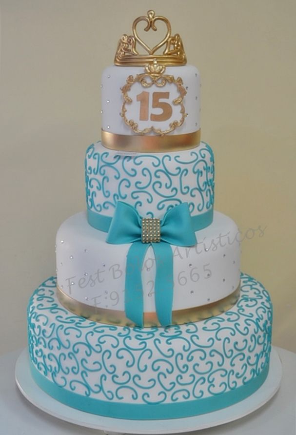 10 Photos of Golden 15 Birthday Cakes