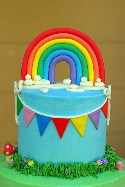 Rainbow Baby Shower Cake