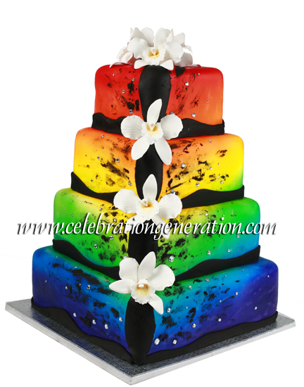 Rainbow Wedding Cake