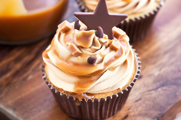 Salted Caramel Cupcakes with Buttercream Frosting