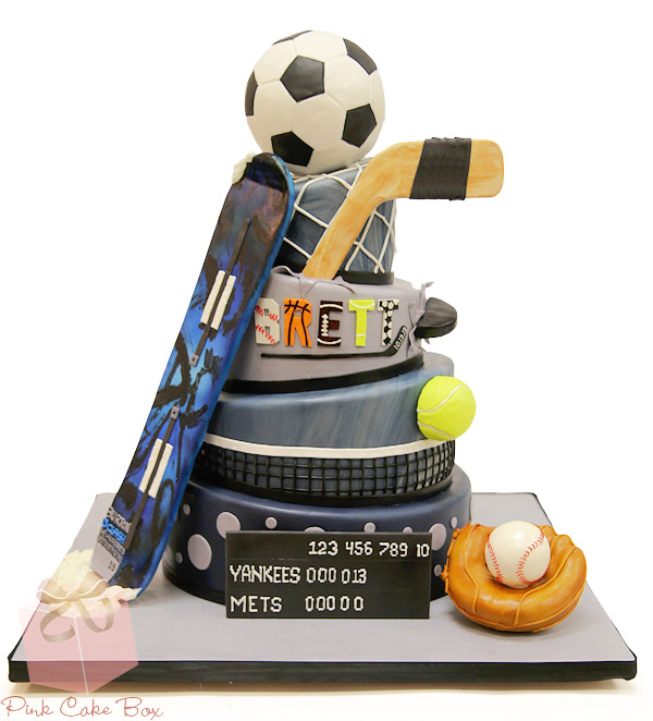 Sports-Themed Bar Mitzvah Cake