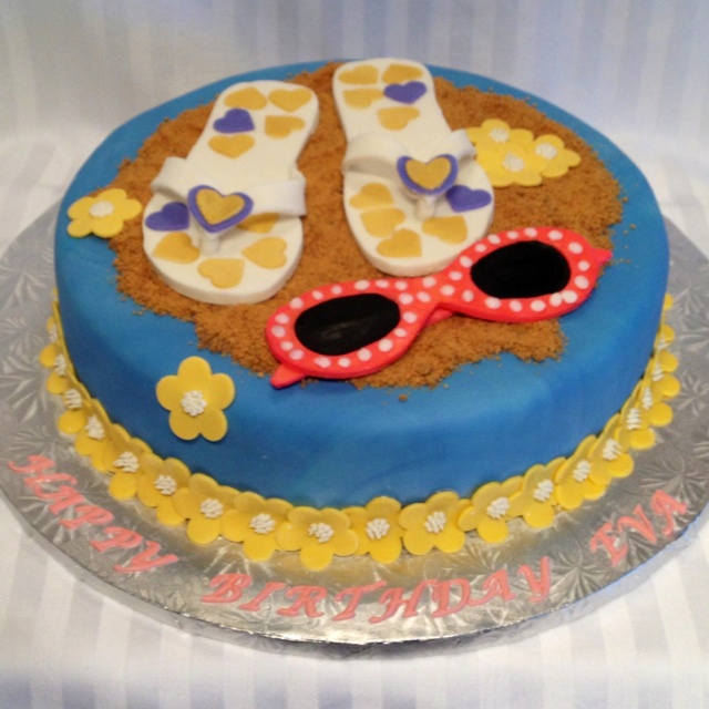 Sunglasses and Flip Flop Cake