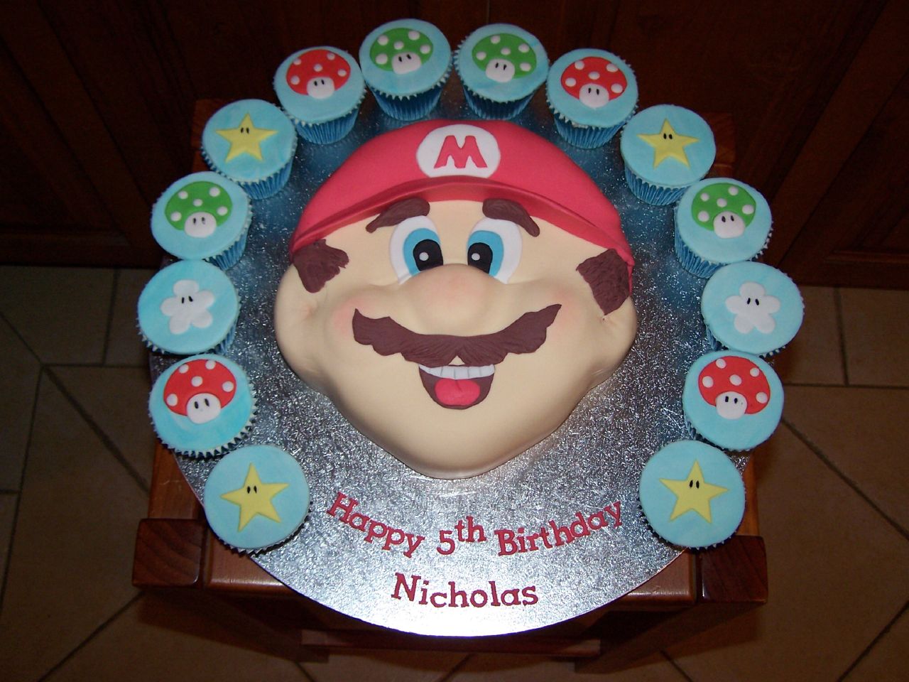 Super Mario Birthday Cupcake Cake