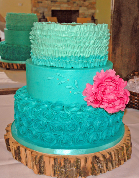 Teal Buttercream Wedding Cake