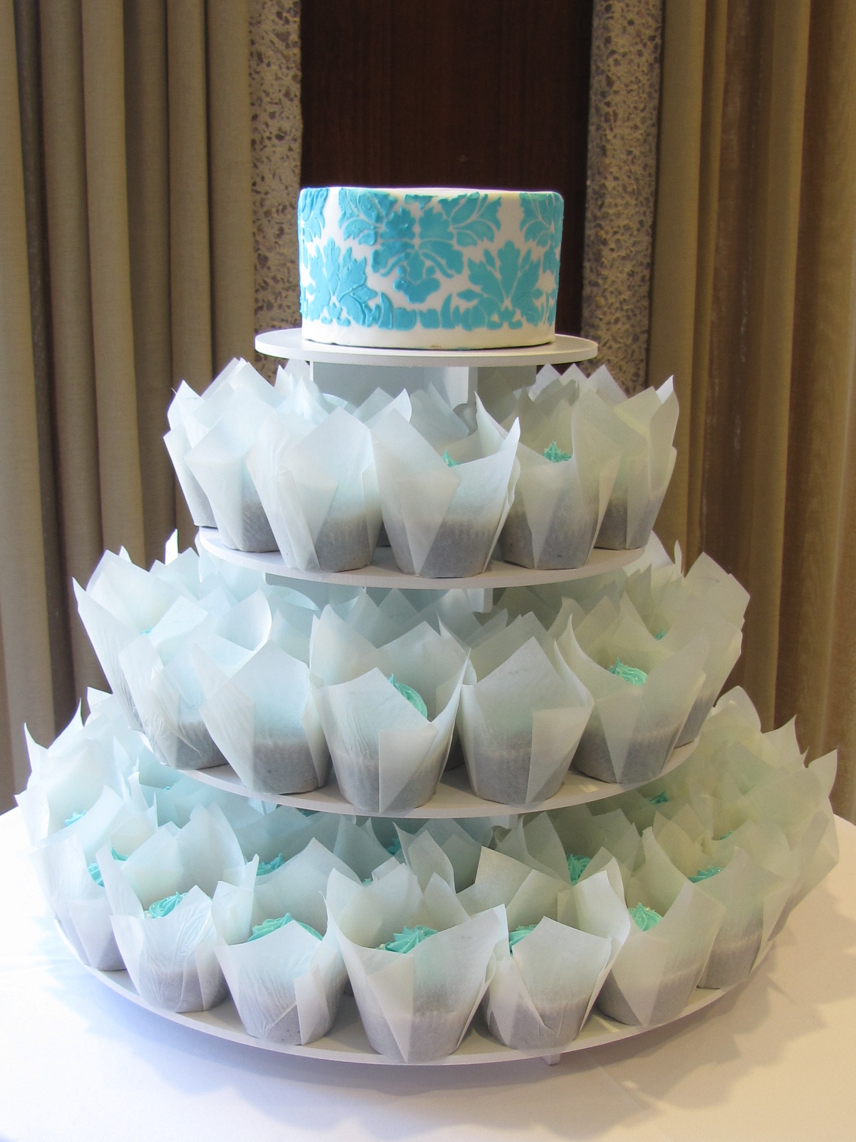 Tiffany Blue and Chocolate Wedding Cupcakes