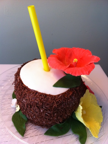 Tropical Happy Birthday Cake