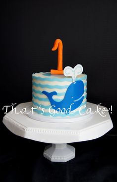 Whale 1st Birthday Cake