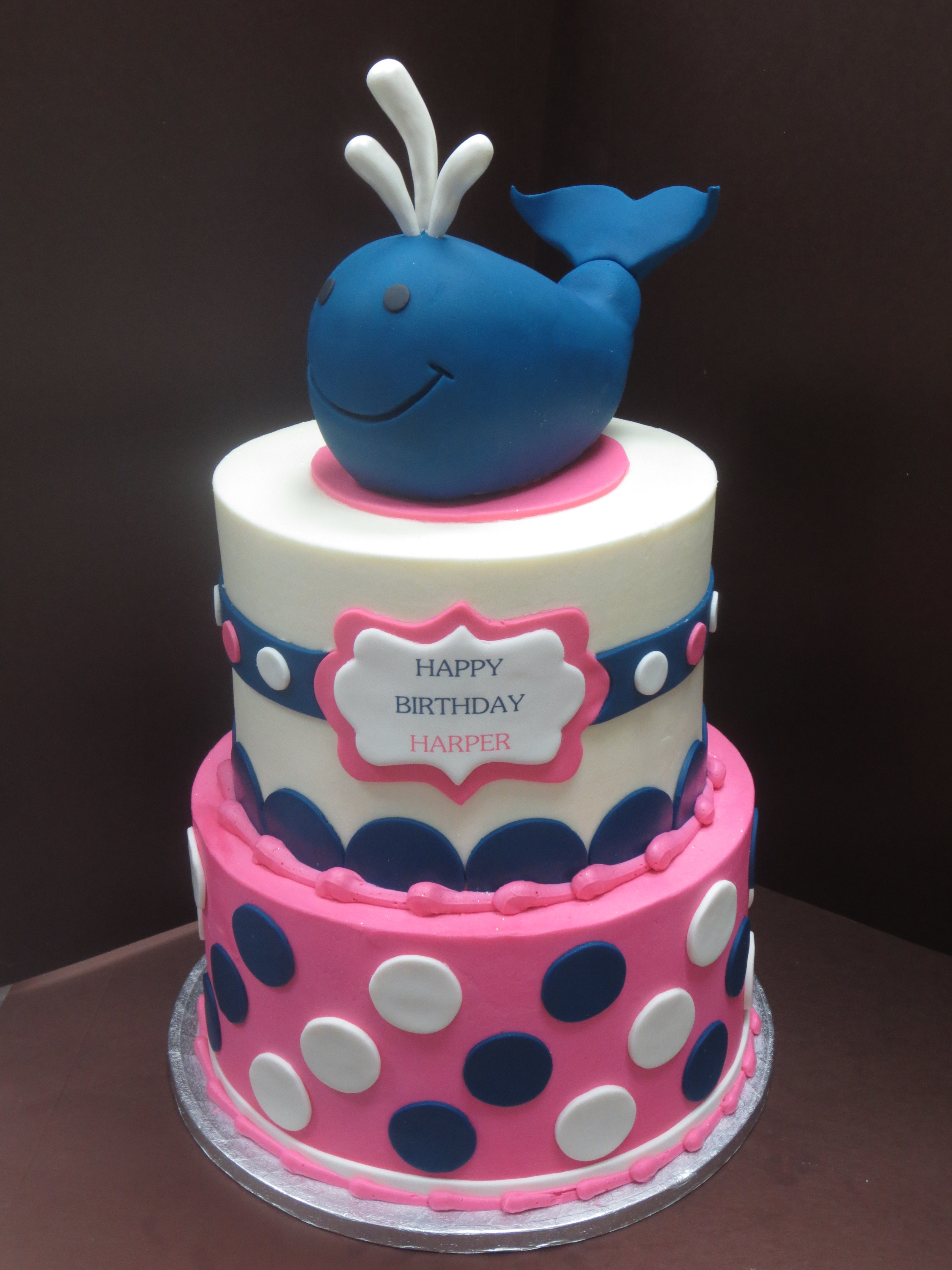 Whale 1st Birthday Cake