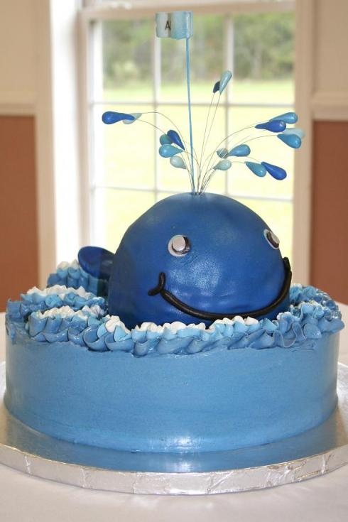 Whale Baby Shower Cake