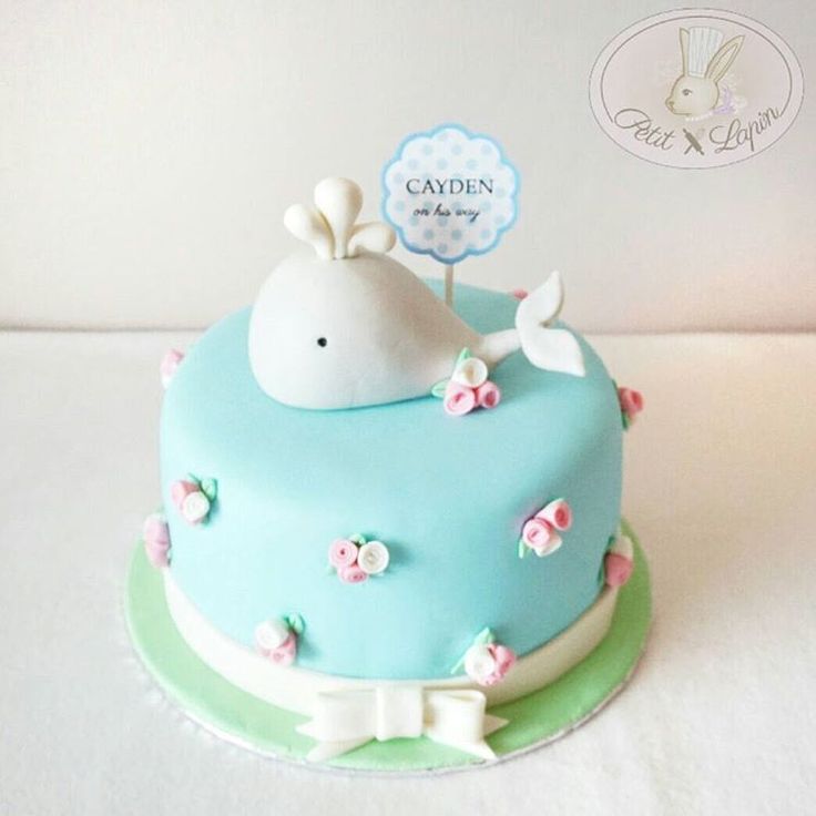 Whale Baby Shower Cake