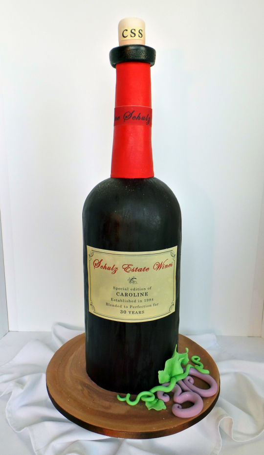 Wine Bottle Birthday Cake