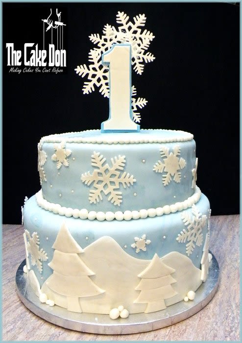 Winter Wonderland 1st Birthday Cake