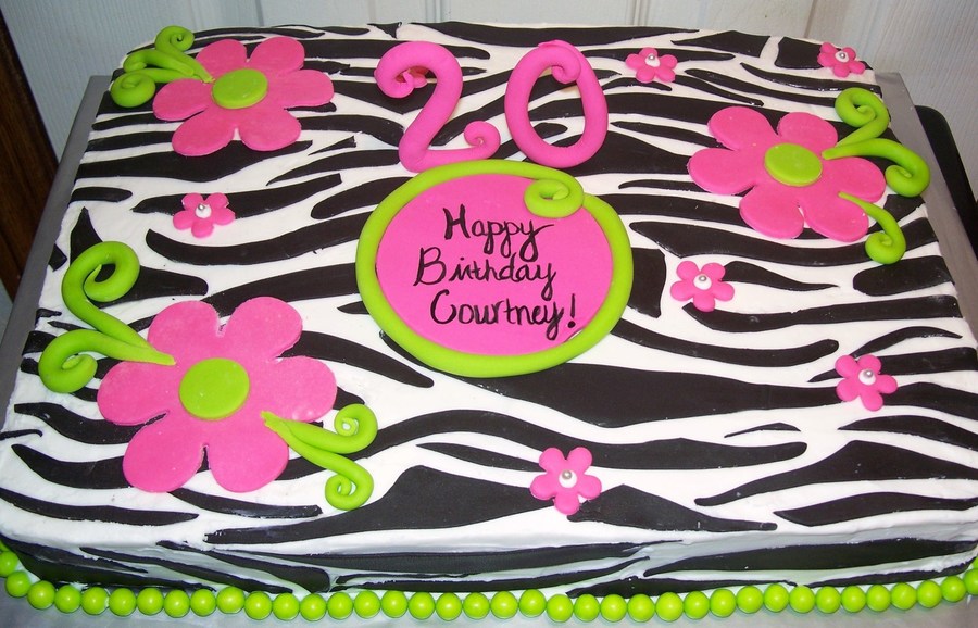 9 Photos of Zebra Print Birthday Sheet Cakes