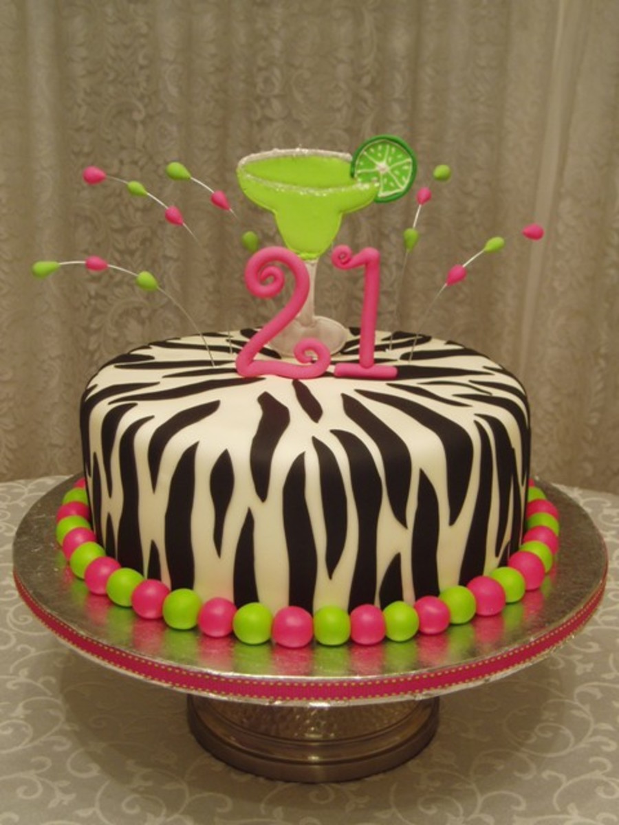 21st Birthday Cakes with Margarita Glass