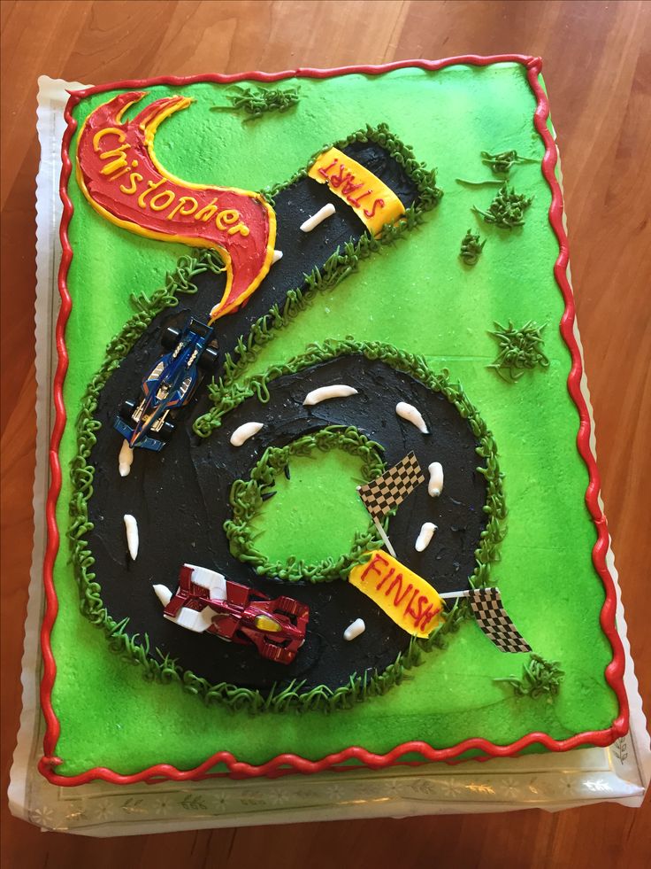 6th Birthday Race Car Cake