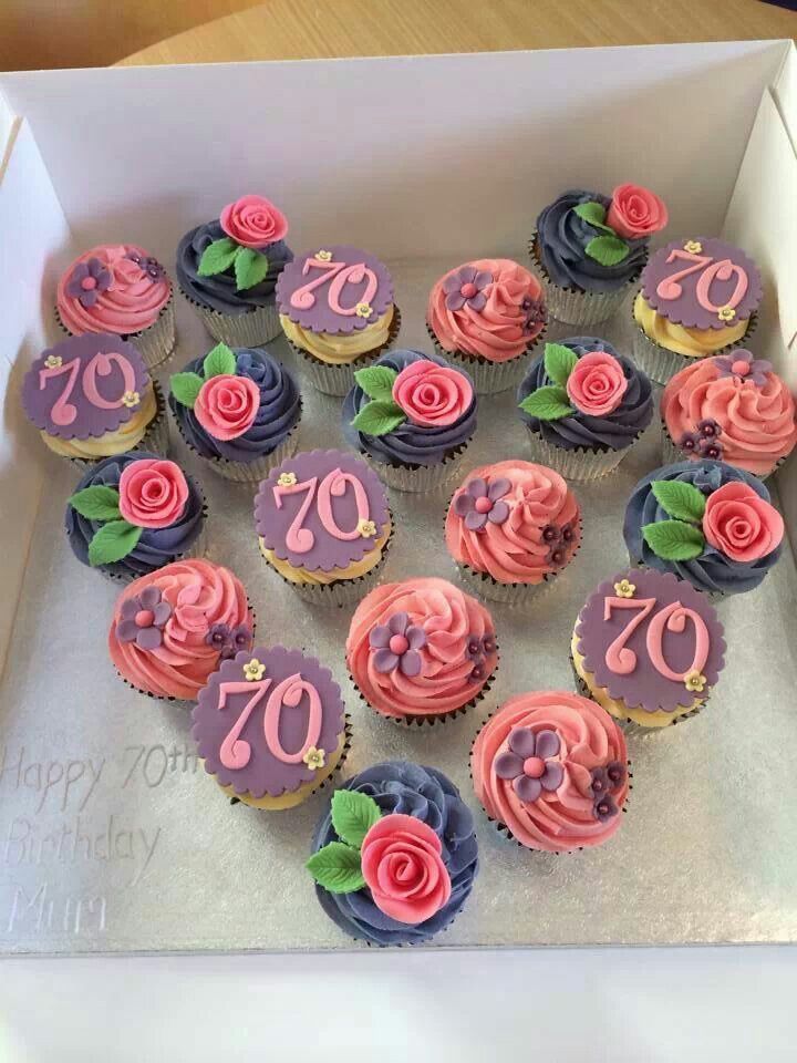 70th Birthday Cupcake Cake Ideas