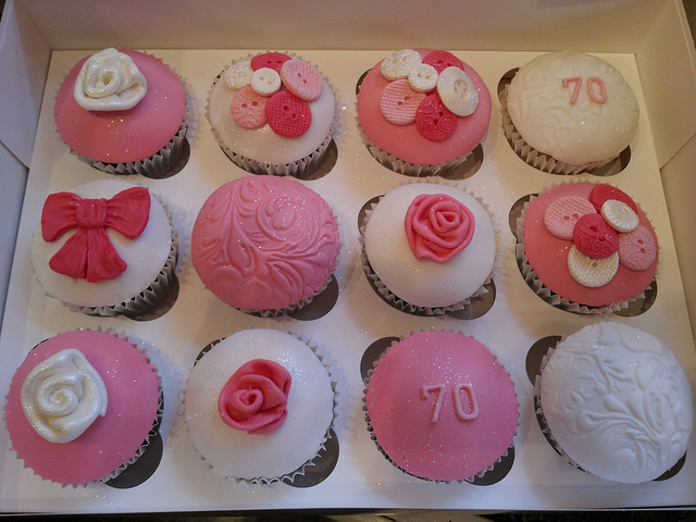 70th Birthday Cupcakes