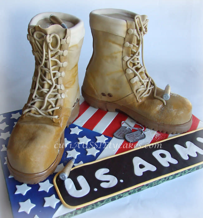 Army Boots Cake