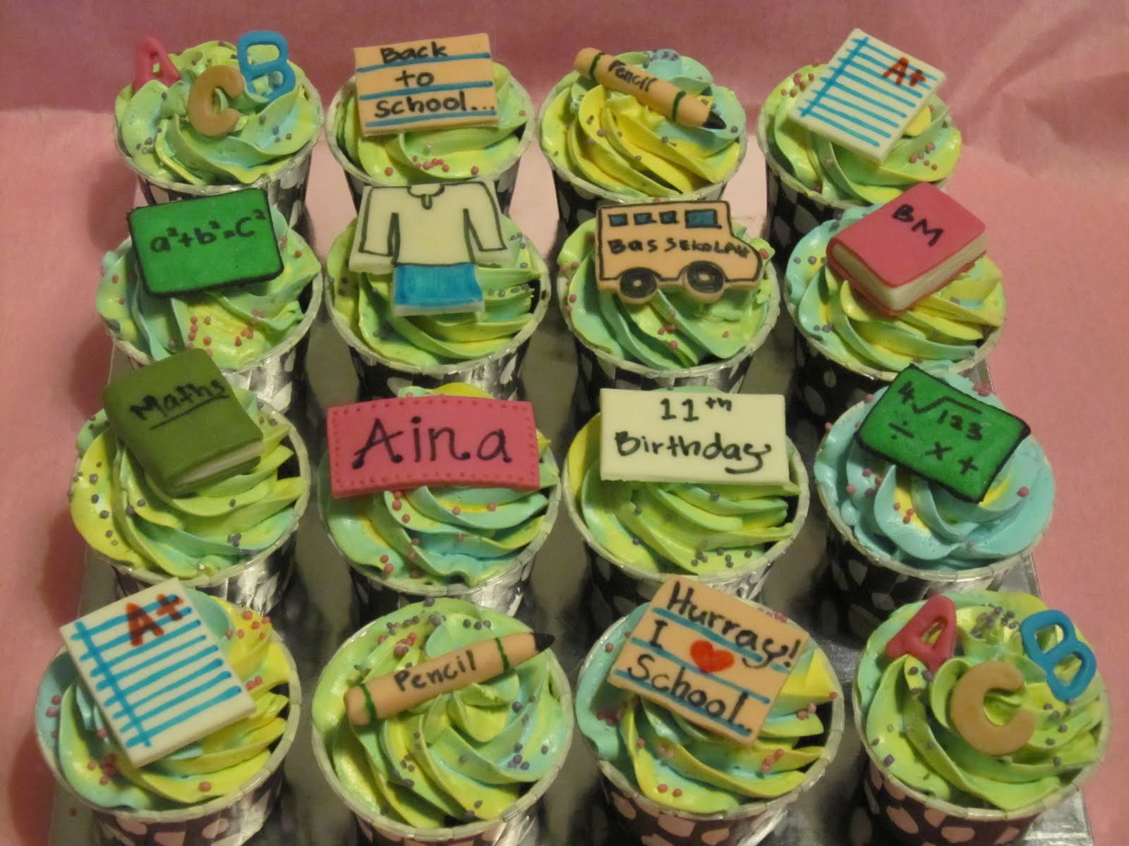 Back to School Birthday Cupcakes