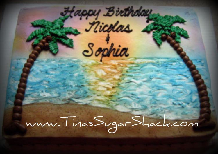 10 Photos of Beach Themed Anniversary Sheet Cakes