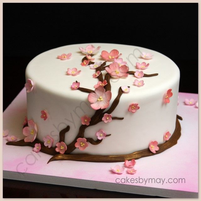 11 Photos of Cherry Blossom Beautiful Birthday Cakes