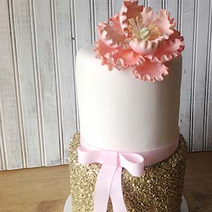 Birthday Cake with Gold Glitter