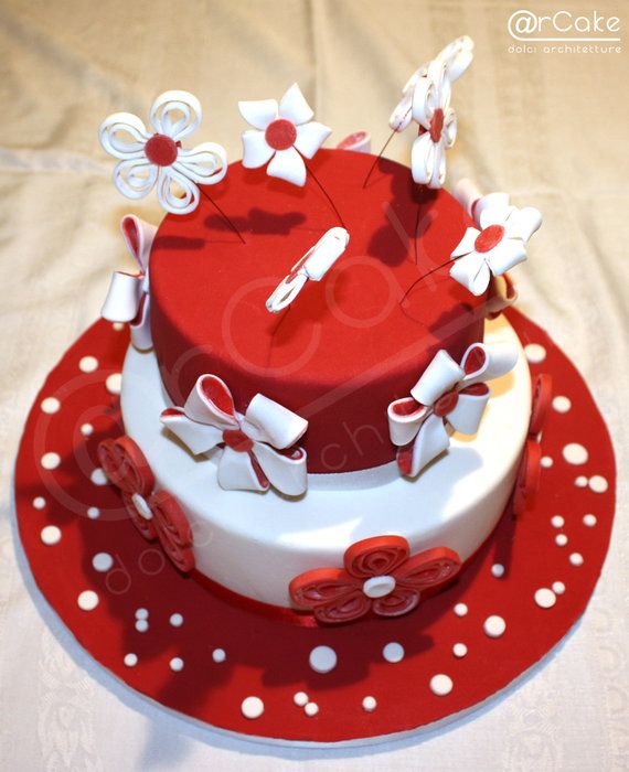 11 Photos of Red Flower Birthday Cakes