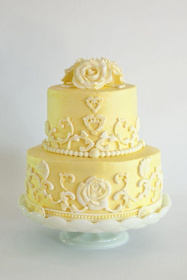 Birthday Cake with Yellow Roses