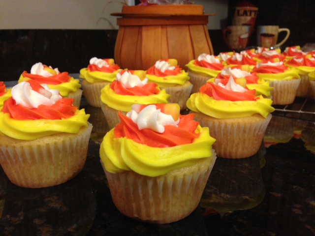 Birthday Cakes Candy Corn Cupcakes