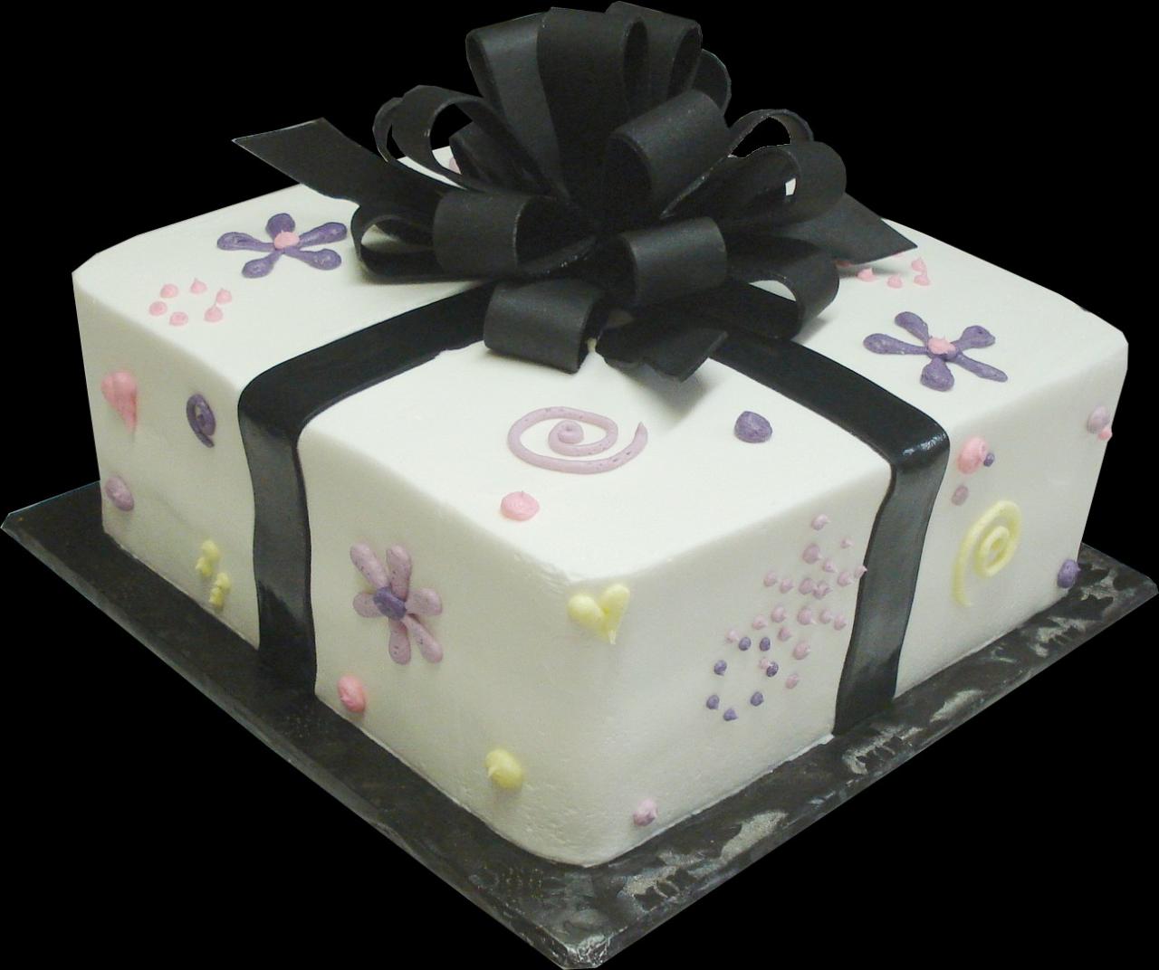 Black and White Square Birthday Cakes