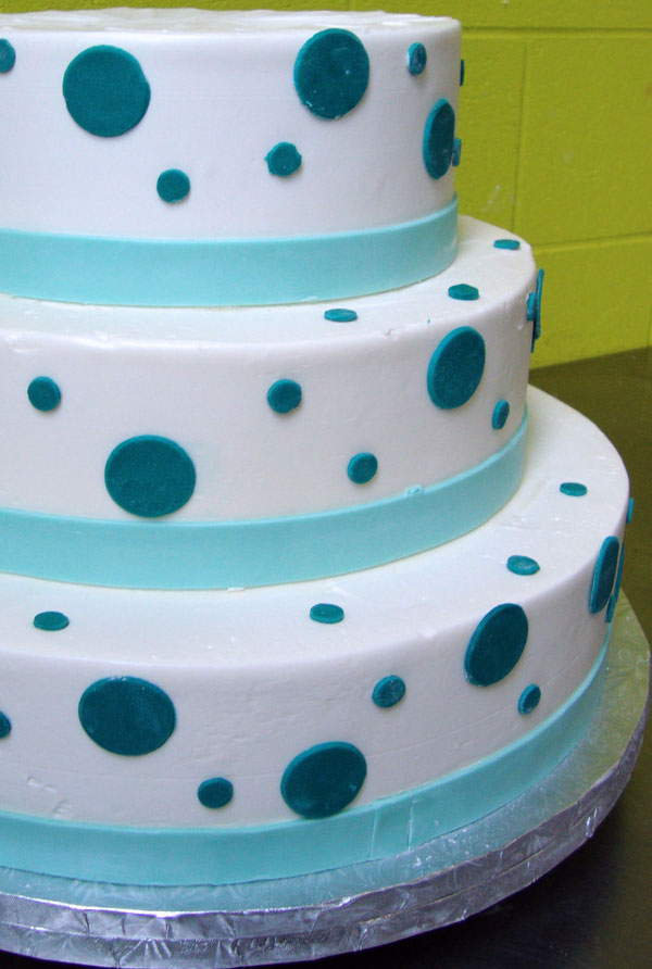 Blue Polka Dot Sheet Cake