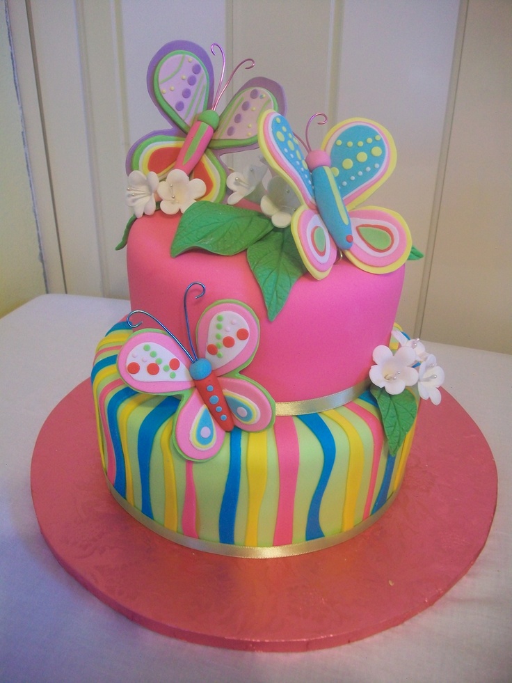 Butterfly Fondant Birthday Cake