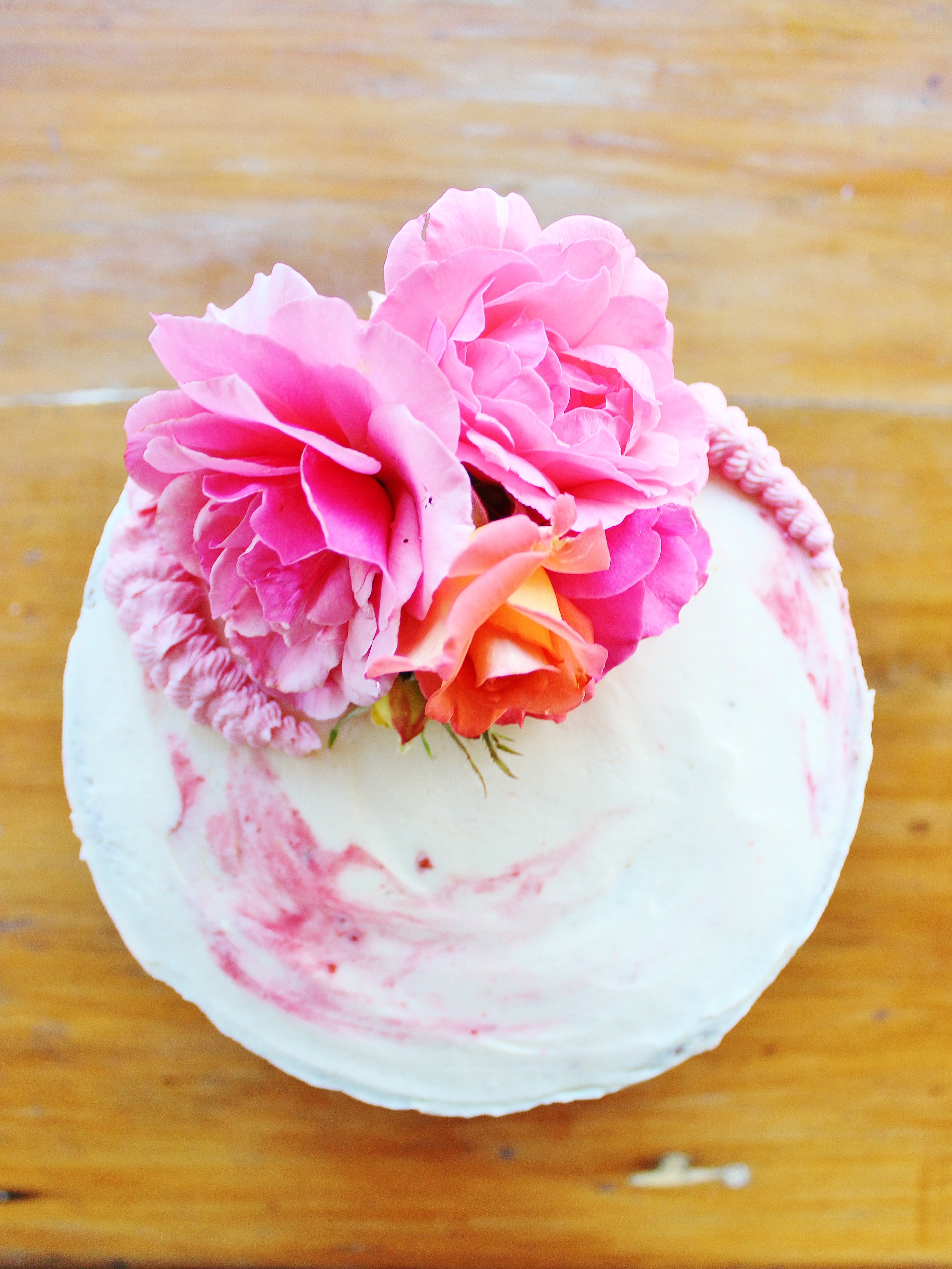 Cake with Fresh Flowers