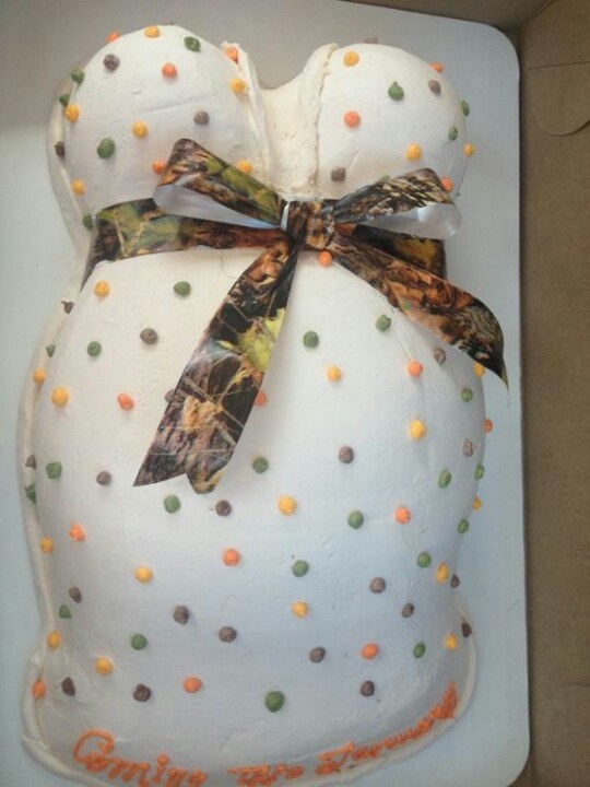 Camo Baby Shower Cake