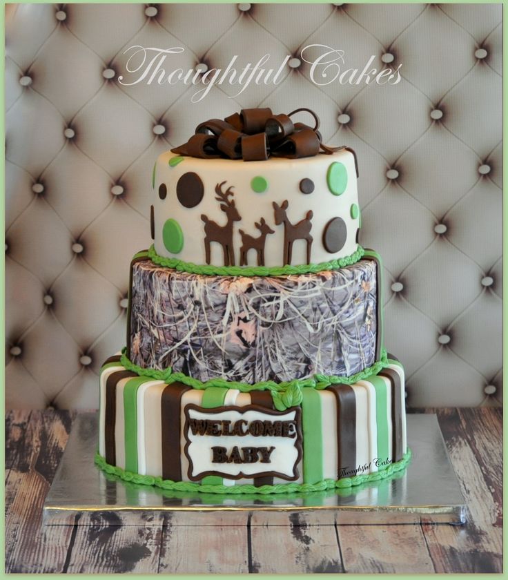 Camo Baby Shower Cake