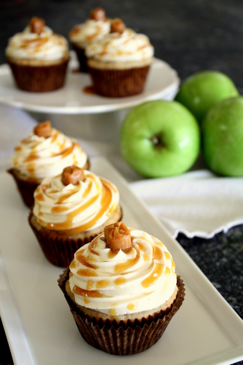 Caramel Apple Cupcakes with Frosting