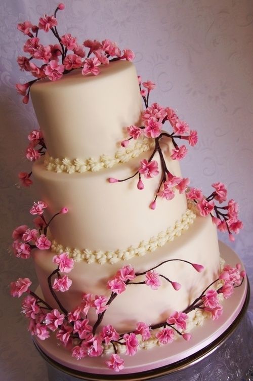 Cherry Blossom Wedding Cake