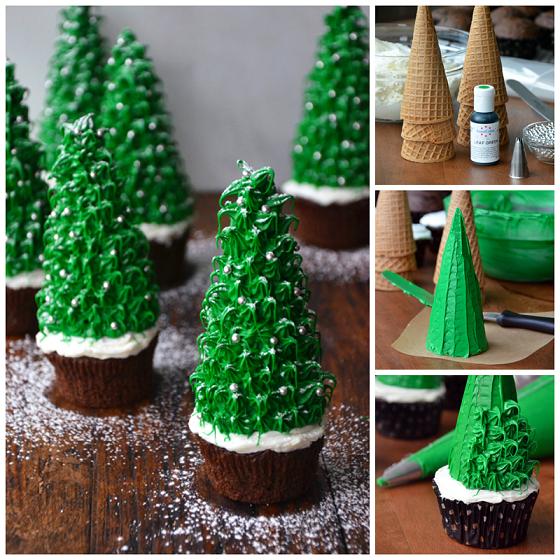 10 Photos of Ice Cream Cones With Christmas Tree Cupcakes