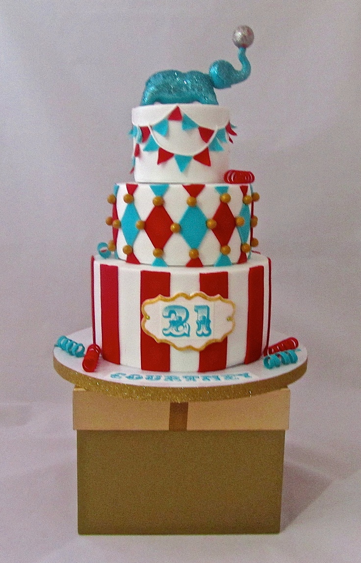 Circus Themed Birthday Party Cake