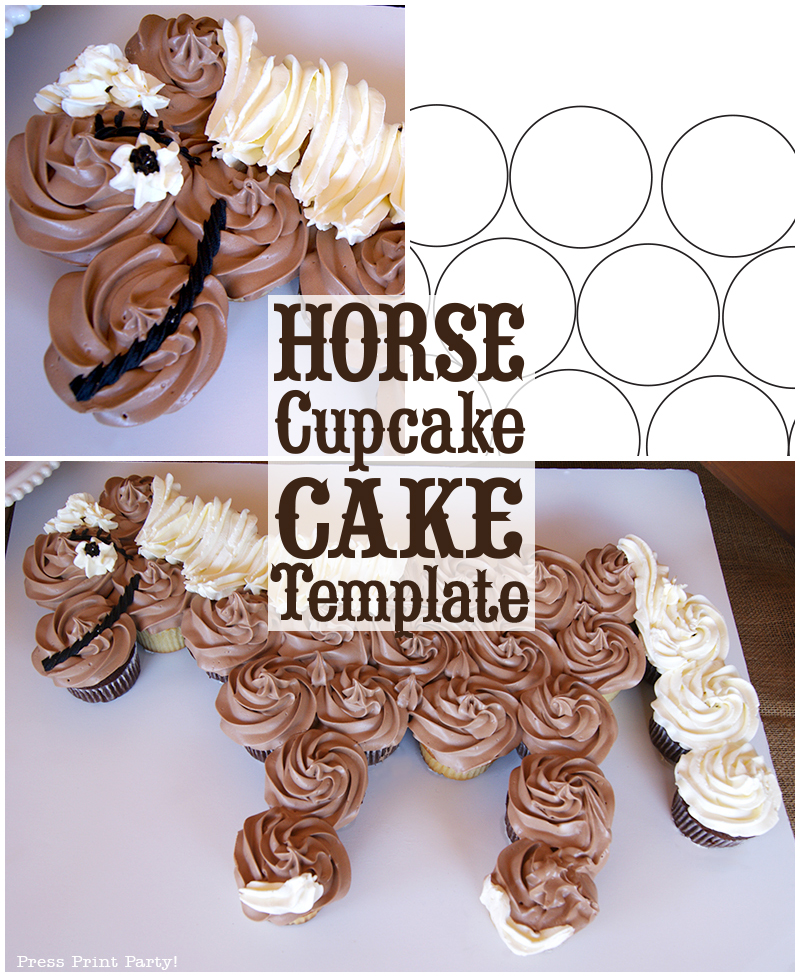 Cupcake Horse Cake Template