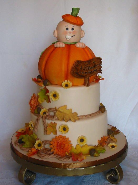 Fall Pumpkin Baby Shower Cake