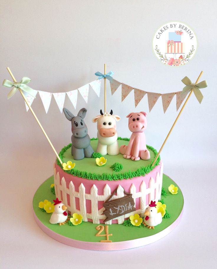 Farm Animals Birthday Cake