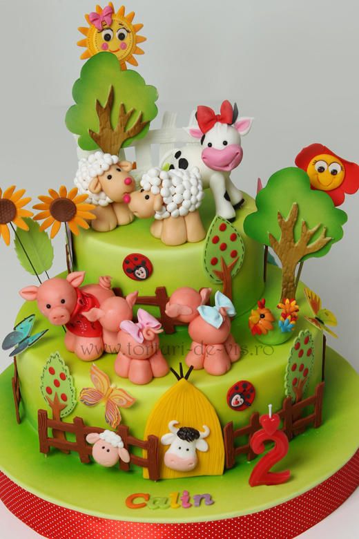 Farm Animals Birthday Cake