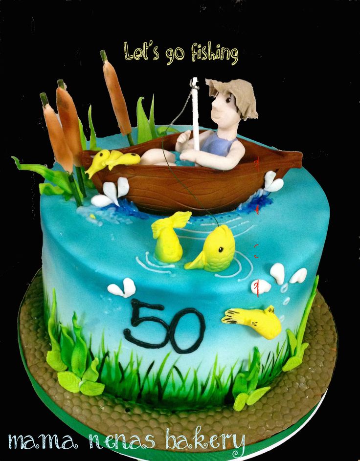 Fishing Boat Birthday Cake